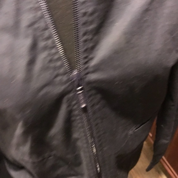 Express Navy Blue With Hood Light Weight Front Zipper Lined Jacket Size: 10 (M) - Picture 2 of 11